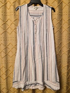 Briggs Sleeveless Striped Tunic Dress - Pink & Navy